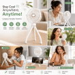 Portable Mini Fan | Rechargeable USB Personal Cooling Fan with Adjustable Speed, Compact &amp; Lightweight Design &ndash; White | iCare
