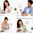 Portable Mini Fan | Rechargeable USB Personal Cooling Fan with Adjustable Speed, Compact &amp; Lightweight Design &ndash; White | iCare