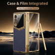 Samsung Galaxy Z Fold 8 Ultra Faux Leather Case | Luxury Full Coverage Foldable Protective Cover with Hinge Protection, Camera Guard &amp; Premium Cover Case &ndash; Blue | iCare