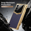 Samsung Galaxy Z Fold 8 Ultra Faux Leather Case | Luxury Full Coverage Foldable Protective Cover with Hinge Protection, Camera Guard &amp; Premium Cover Case &ndash; Blue | iCare