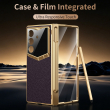 Samsung Galaxy Z Fold 8 Ultra Faux Leather Case | Luxury Full Coverage Foldable Protective Cover with Hinge Protection, Camera Guard &amp; Premium Cover Case &ndash; Purple | iCare