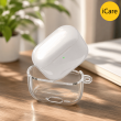 AirPods 4 (2024) Crystal Clear Shockproof TPU Case with Carabiner, Wireless Charging Compatible, Visible LED Design | iCare