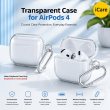 AirPods 4 (2024) Crystal Clear Shockproof TPU Case with Carabiner, Wireless Charging Compatible, Visible LED Design | iCare