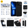 Textured Leather MagSafe Case for iPhone 15, iPhone 16, iPhone 17, iPhone 17 Pro &amp; iPhone 17 Pro Max | Premium Protective Cover &ndash; iPhone 15 Black | iCare