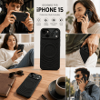 Textured Leather MagSafe Case for iPhone 15, iPhone 16, iPhone 17, iPhone 17 Pro &amp; iPhone 17 Pro Max | Premium Protective Cover &ndash; iPhone 15 Black | iCare