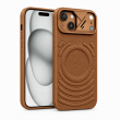 Textured Leather MagSafe Case for iPhone 15, iPhone 16, iPhone 17, iPhone 17 Pro &amp; iPhone 17 Pro Max | Premium Protective Cover &ndash; iPhone 15 Brown | iCare