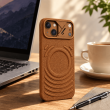 Textured Leather MagSafe Case for iPhone 15, iPhone 16, iPhone 17, iPhone 17 Pro &amp; iPhone 17 Pro Max | Premium Protective Cover &ndash; iPhone 15 Brown | iCare