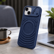 Textured Leather MagSafe Case for iPhone 15, iPhone 16, iPhone 17, iPhone 17 Pro &amp; iPhone 17 Pro Max | Premium Protective Cover &ndash; iPhone 15 Dark Blue | iCare