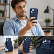 Textured Leather MagSafe Case for iPhone 15, iPhone 16, iPhone 17, iPhone 17 Pro &amp; iPhone 17 Pro Max | Premium Protective Cover &ndash; iPhone 15 Dark Blue | iCare