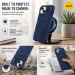 Textured Leather MagSafe Case for iPhone 15, iPhone 16, iPhone 17, iPhone 17 Pro &amp; iPhone 17 Pro Max | Premium Protective Cover &ndash; iPhone 15 Dark Blue | iCare