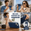 Textured Leather MagSafe Case for iPhone 15, iPhone 16, iPhone 17, iPhone 17 Pro &amp; iPhone 17 Pro Max | Premium Protective Cover &ndash; iPhone 15 Dark Blue | iCare