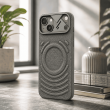 Textured Leather MagSafe Case for iPhone 15, iPhone 16, iPhone 17, iPhone 17 Pro &amp; iPhone 17 Pro Max | Premium Protective Cover &ndash; iPhone 15 Grey | iCare