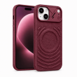 Textured Leather MagSafe Case for iPhone 15, iPhone 16, iPhone 17, iPhone 17 Pro &amp; iPhone 17 Pro Max | Premium Protective Cover &ndash; iPhone 15 Wine Red | iCare