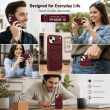 Textured Leather MagSafe Case for iPhone 15, iPhone 16, iPhone 17, iPhone 17 Pro &amp; iPhone 17 Pro Max | Premium Protective Cover &ndash; iPhone 15 Wine Red | iCare