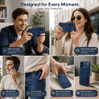 Textured Leather MagSafe Case for iPhone 15, iPhone 16, iPhone 17, iPhone 17 Pro &amp; iPhone 17 Pro Max | Premium Protective Cover &ndash; iPhone 16 Dark Blue | iCare