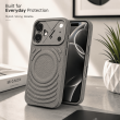 Textured Leather MagSafe Case for iPhone 15, iPhone 16, iPhone 17, iPhone 17 Pro &amp; iPhone 17 Pro Max | Premium Protective Cover &ndash; iPhone 16 Grey | iCare