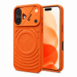 Textured Leather MagSafe Case for iPhone 15, iPhone 16, iPhone 17, iPhone 17 Pro &amp; iPhone 17 Pro Max | Premium Protective Cover &ndash; iPhone 16 Orange | iCare