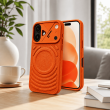 Textured Leather MagSafe Case for iPhone 15, iPhone 16, iPhone 17, iPhone 17 Pro &amp; iPhone 17 Pro Max | Premium Protective Cover &ndash; iPhone 16 Orange | iCare