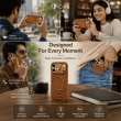 Textured Leather MagSafe Case for iPhone 15, iPhone 16, iPhone 17, iPhone 17 Pro &amp; iPhone 17 Pro Max | Premium Protective Cover &ndash; iPhone 16 Brown | iCare