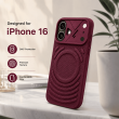 Textured Leather MagSafe Case for iPhone 15, iPhone 16, iPhone 17, iPhone 17 Pro &amp; iPhone 17 Pro Max | Premium Protective Cover &ndash; iPhone 16 Wine Red | iCare
