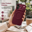 Textured Leather MagSafe Case for iPhone 15, iPhone 16, iPhone 17, iPhone 17 Pro &amp; iPhone 17 Pro Max | Premium Protective Cover &ndash; iPhone 16 Wine Red | iCare