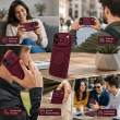 Textured Leather MagSafe Case for iPhone 15, iPhone 16, iPhone 17, iPhone 17 Pro &amp; iPhone 17 Pro Max | Premium Protective Cover &ndash; iPhone 16 Wine Red | iCare