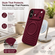 Textured Leather MagSafe Case for iPhone 15, iPhone 16, iPhone 17, iPhone 17 Pro &amp; iPhone 17 Pro Max | Premium Protective Cover &ndash; iPhone 16 Wine Red | iCare