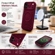 Textured Leather MagSafe Case for iPhone 15, iPhone 16, iPhone 17, iPhone 17 Pro &amp; iPhone 17 Pro Max | Premium Protective Cover &ndash; iPhone 17 Wine Red | iCare