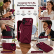 Textured Leather MagSafe Case for iPhone 15, iPhone 16, iPhone 17, iPhone 17 Pro &amp; iPhone 17 Pro Max | Premium Protective Cover &ndash; iPhone 17 Wine Red | iCare