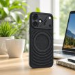 Textured Leather MagSafe Case for iPhone 15, iPhone 16, iPhone 17, iPhone 17 Pro &amp; iPhone 17 Pro Max | Premium Protective Cover &ndash; iPhone 17 Black | iCare
