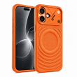 Textured Leather MagSafe Case for iPhone 15, iPhone 16, iPhone 17, iPhone 17 Pro &amp; iPhone 17 Pro Max | Premium Protective Cover &ndash; iPhone 17 Orange | iCare