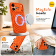 Textured Leather MagSafe Case for iPhone 15, iPhone 16, iPhone 17, iPhone 17 Pro &amp; iPhone 17 Pro Max | Premium Protective Cover &ndash; iPhone 17 Orange | iCare
