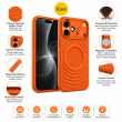 Textured Leather MagSafe Case for iPhone 15, iPhone 16, iPhone 17, iPhone 17 Pro &amp; iPhone 17 Pro Max | Premium Protective Cover &ndash; iPhone 17 Orange | iCare