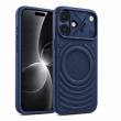 Textured Leather MagSafe Case for iPhone 15, iPhone 16, iPhone 17, iPhone 17 Pro &amp; iPhone 17 Pro Max | Premium Protective Cover &ndash; iPhone 17 Dark Blue | iCare