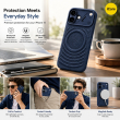 Textured Leather MagSafe Case for iPhone 15, iPhone 16, iPhone 17, iPhone 17 Pro &amp; iPhone 17 Pro Max | Premium Protective Cover &ndash; iPhone 17 Dark Blue | iCare