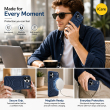 Textured Leather MagSafe Case for iPhone 15, iPhone 16, iPhone 17, iPhone 17 Pro &amp; iPhone 17 Pro Max | Premium Protective Cover &ndash; iPhone 17 Dark Blue | iCare
