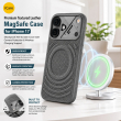 Textured Leather MagSafe Case for iPhone 15, iPhone 16, iPhone 17, iPhone 17 Pro &amp; iPhone 17 Pro Max | Premium Protective Cover &ndash; iPhone 17 Grey | iCare