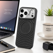 Textured Leather MagSafe Case for iPhone 15, iPhone 16, iPhone 17, iPhone 17 Pro &amp; iPhone 17 Pro Max | Premium Protective Cover &ndash; iPhone 17 Pro Black | iCare