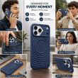 Textured Leather MagSafe Case for iPhone 15, iPhone 16, iPhone 17, iPhone 17 Pro &amp; iPhone 17 Pro Max | Premium Protective Cover &ndash; iPhone 17 Pro Dark Blue | iCare