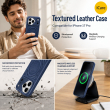 Textured Leather MagSafe Case for iPhone 15, iPhone 16, iPhone 17, iPhone 17 Pro &amp; iPhone 17 Pro Max | Premium Protective Cover &ndash; iPhone 17 Pro Dark Blue | iCare