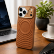 Textured Leather MagSafe Case for iPhone 15, iPhone 16, iPhone 17, iPhone 17 Pro &amp; iPhone 17 Pro Max | Premium Protective Cover &ndash; iPhone 17 Pro Brown | iCare