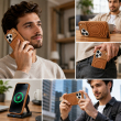 Textured Leather MagSafe Case for iPhone 15, iPhone 16, iPhone 17, iPhone 17 Pro &amp; iPhone 17 Pro Max | Premium Protective Cover &ndash; iPhone 17 Pro Brown | iCare