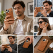 Textured Leather MagSafe Case for iPhone 15, iPhone 16, iPhone 17, iPhone 17 Pro &amp; iPhone 17 Pro Max | Premium Protective Cover &ndash; iPhone 17 Pro Brown | iCare