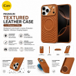 Textured Leather MagSafe Case for iPhone 15, iPhone 16, iPhone 17, iPhone 17 Pro &amp; iPhone 17 Pro Max | Premium Protective Cover &ndash; iPhone 17 Pro Brown | iCare