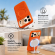 Textured Leather MagSafe Case for iPhone 15, iPhone 16, iPhone 17, iPhone 17 Pro &amp; iPhone 17 Pro Max | Premium Protective Cover &ndash; iPhone 17 Pro Orange | iCare