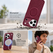 Textured Leather MagSafe Case for iPhone 15, iPhone 16, iPhone 17, iPhone 17 Pro &amp; iPhone 17 Pro Max | Premium Protective Cover &ndash; iPhone 17 Pro Wine Red | iCare