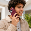 Textured Leather MagSafe Case for iPhone 15, iPhone 16, iPhone 17, iPhone 17 Pro &amp; iPhone 17 Pro Max | Premium Protective Cover &ndash; iPhone 17 Pro Wine Red | iCare