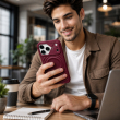 Textured Leather MagSafe Case for iPhone 15, iPhone 16, iPhone 17, iPhone 17 Pro &amp; iPhone 17 Pro Max | Premium Protective Cover &ndash; iPhone 17 Pro Wine Red | iCare