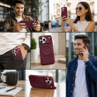 Textured Leather MagSafe Case for iPhone 15, iPhone 16, iPhone 17, iPhone 17 Pro &amp; iPhone 17 Pro Max | Premium Protective Cover &ndash; iPhone 17 Pro Wine Red | iCare