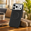 Textured Leather MagSafe Case for iPhone 15, iPhone 16, iPhone 17, iPhone 17 Pro &amp; iPhone 17 Pro Max | Premium Protective Cover &ndash; iPhone 17 ProMax Black | iCare